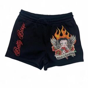 Betty Boop sweat shorts Attitude is everything banner flame design small new